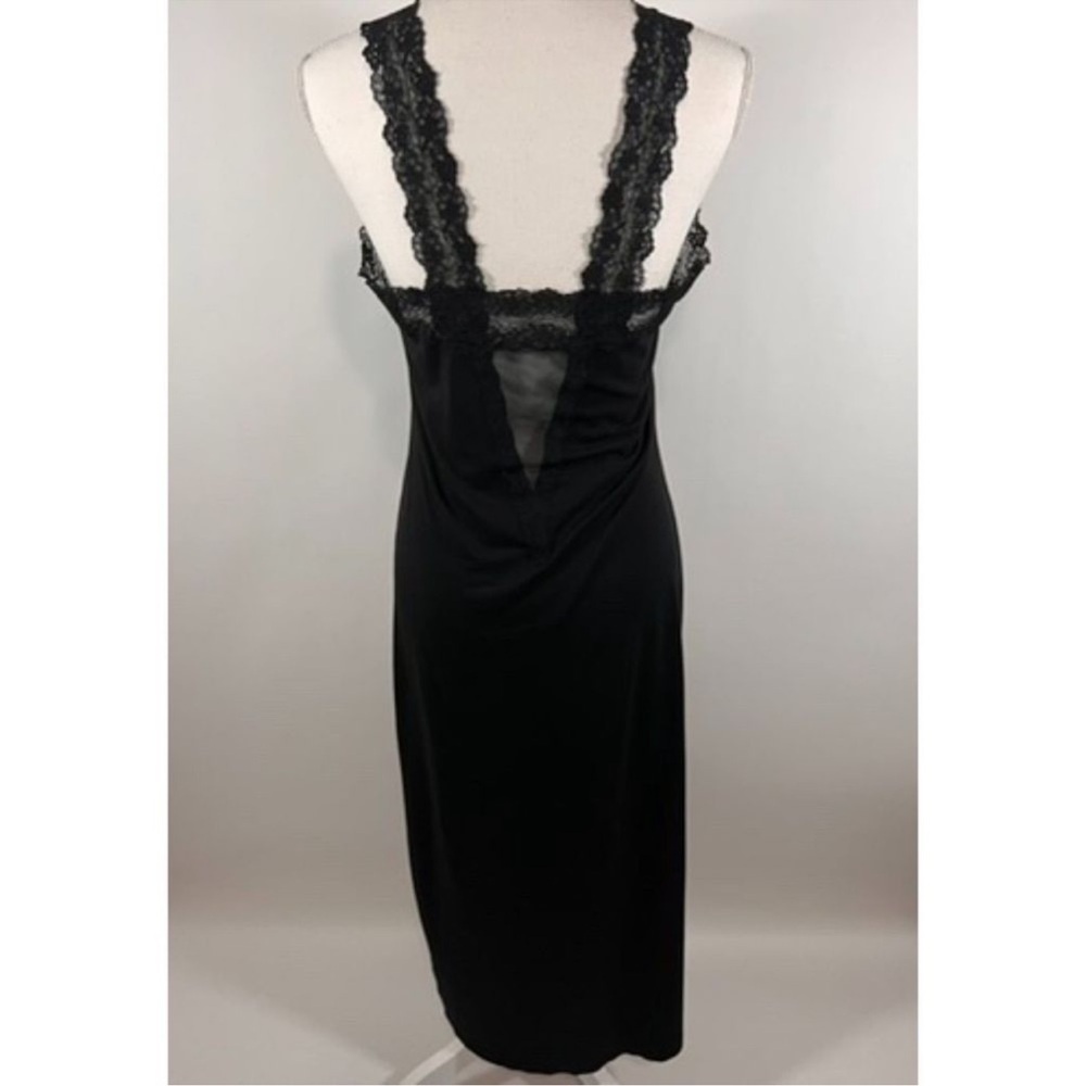 Peruvian Connection Black Nightgown with Lace and Sheer Back Detail Women's XL - Picture 4 of 9